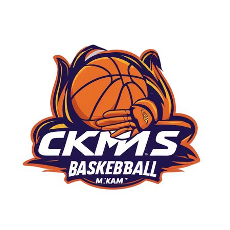 Free Basketball-themed Logo With Flaming Ball And Glove.  AI Image