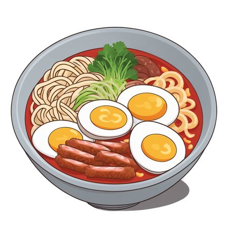 Free Bowl Of Ramen With Toppings  AI Image