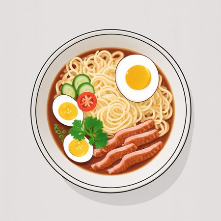 Free Bowl Of Ramen With Toppings  AI Image