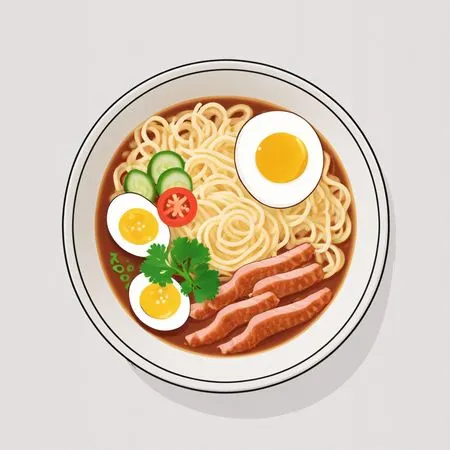 Free Bowl Of Ramen With Toppings  AI Image