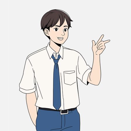 Free 制服を着た少年  AI画像