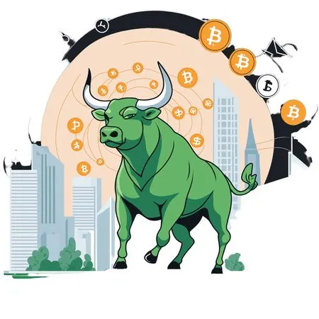 Free Bull Bullish Cryptocurrency Market  AI Image