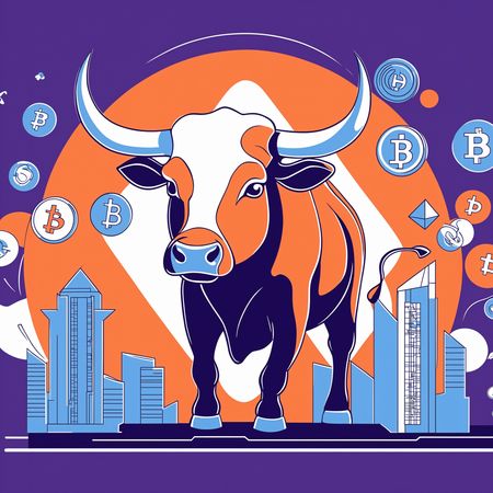 Free Bull Market With Cryptocurrency Symbols  AI Image