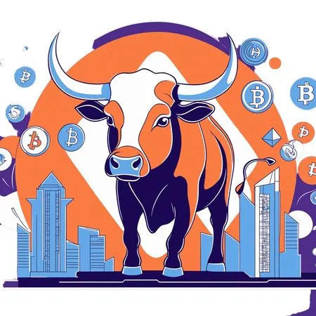 Free Bull Market With Cryptocurrency Symbols  AI Image