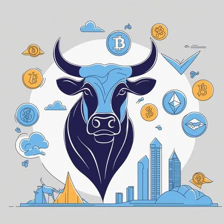 Free Bull Market With Cryptocurrency Symbols  AI Image