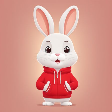 Free Bunny In A Hoodie  AI Image
