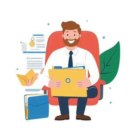 Free Businessman With Files In An Office Setting  AI Image