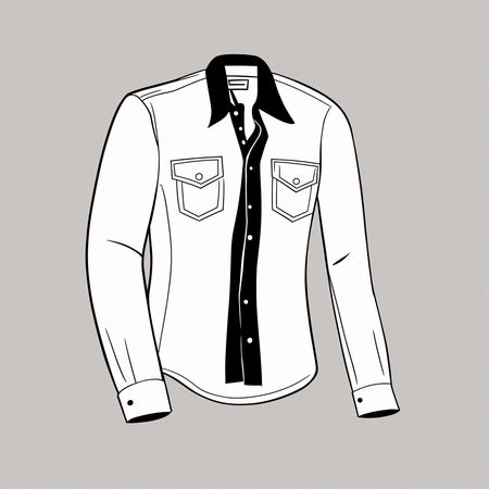 Free Buttoned Shirt With Pockets  AI Image