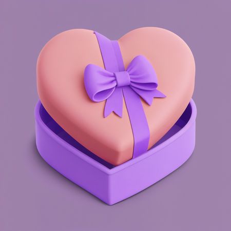 Free Caja de regalo en forma de corazón con lazo  Imagen AI