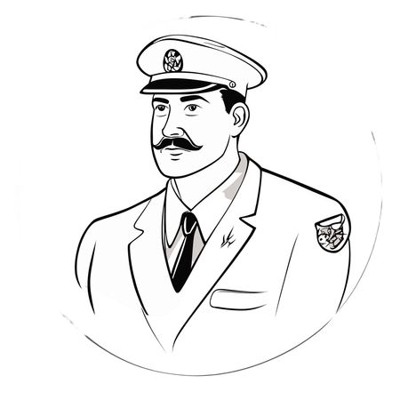 Free Captain In Uniform  AI Image
