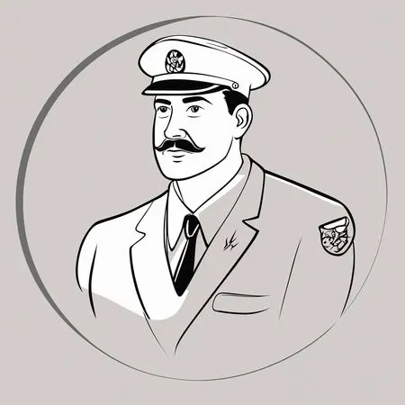 Free Captain In Uniform  AI Image