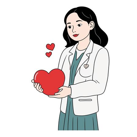 Free Caring Doctor Holding Heart  AI Image
