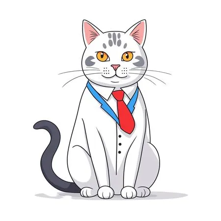 Free Cat In Formal Outfit  AI Image