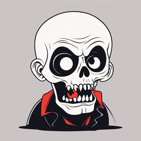 Free Caveira com elementos de vampiro  AI Image