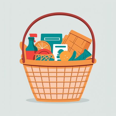 Free Cesta de piquenique com comidas variadas  Imagem de IA