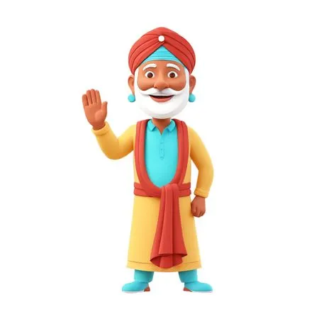 Free Character In Traditional Attire Waving  AI Image