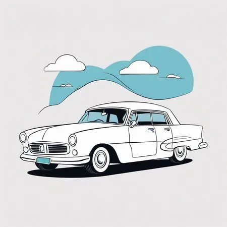 Free Classic Vintage Car With Clouds  AI Image
