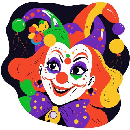 Free 광대 모자를 쓴 광대  AI 이미지