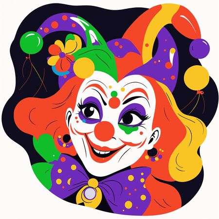 Free Clown With Jester Hat  AI Image