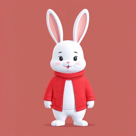 Free Conejo con chaqueta roja  Imagen AI