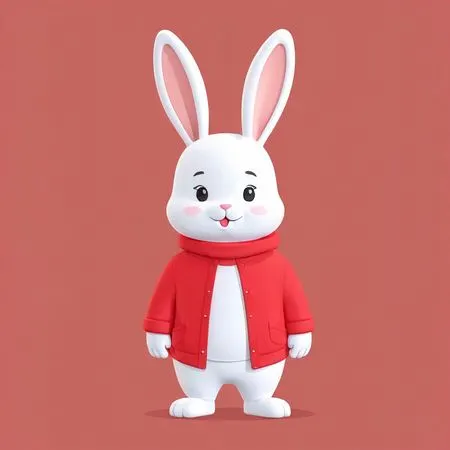 Free Conejo con chaqueta roja  Imagen AI