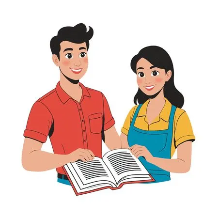 Free Couple Reading Book Together AI Image
