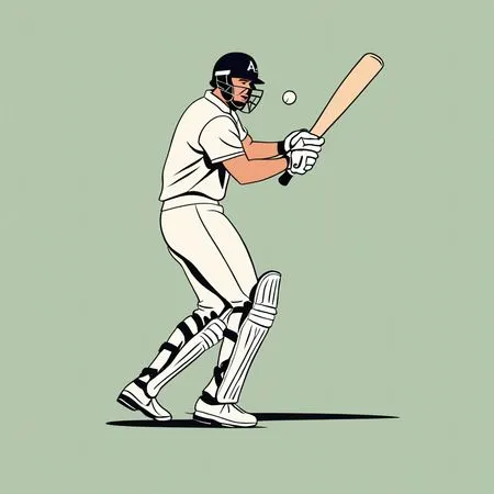 Free Cricketer At Bat During Game  AI Image