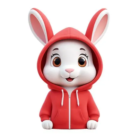 Free Cute Bunny In A Hoodie  AI Image