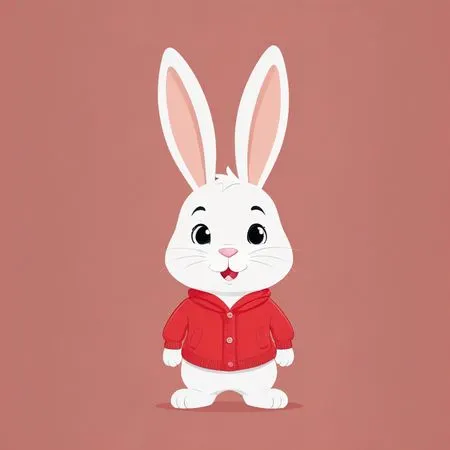 Free Cute Bunny In A Red Sweater  AI Image