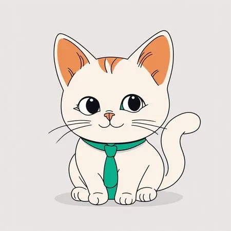 Free Cute Cat Wearing A Tie  AI Image