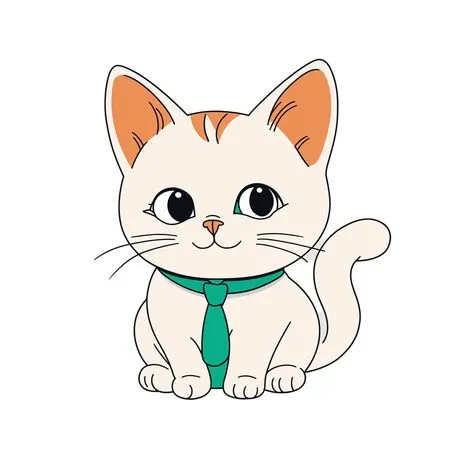 Free Cute Cat Wearing A Tie  AI Image
