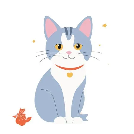 Free Cute Cat With Flowers And Butterflies  AI Image