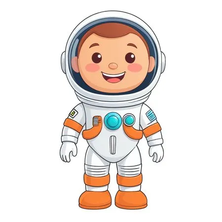 Free Cute Child In Space Suit AI Image