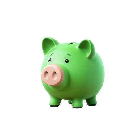 Free Cute Green Piggy Bank  AI Image