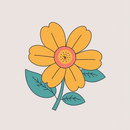 Free Daisy Flower With Leaves  AI Image
