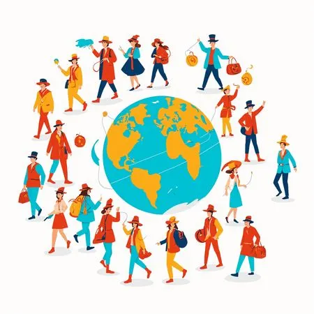 Free Diverse Group Traveling Around The World  AI Image