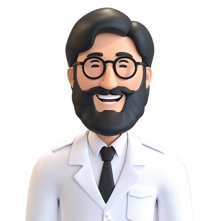 Free Doctor Character With Glasses And Beard  AI Image