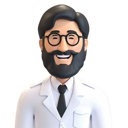 Free Doctor Character With Glasses And Beard  AI Image