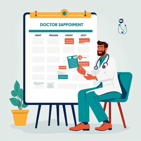Free Doctor Reviewing Appointment Schedule  AI Image