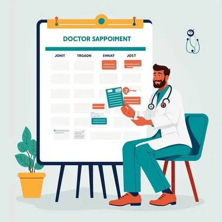 Free Doctor Reviewing Appointment Schedule  AI Image
