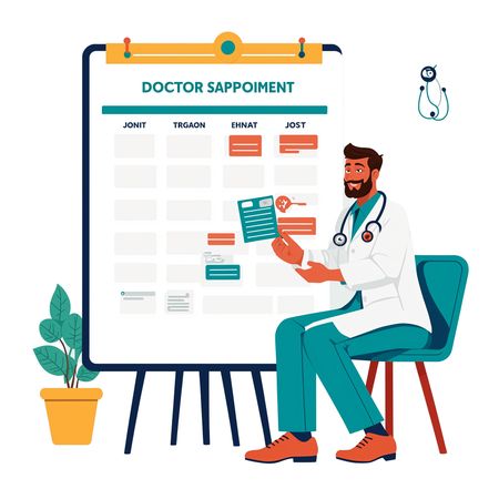 Free Doctor Reviewing Appointment Schedule  AI Image