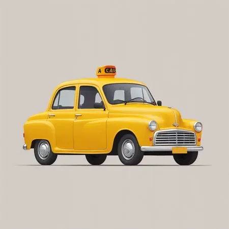 Free Ein gelbes Oldtimer-Taxi  AI Image