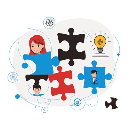 Free Employees working together in solving problem  AI Image