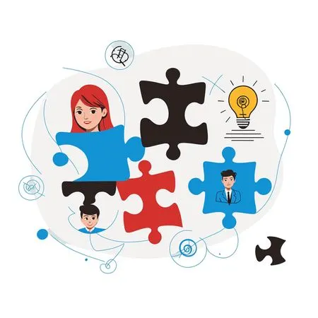 Free Employees working together in solving problem  AI Image