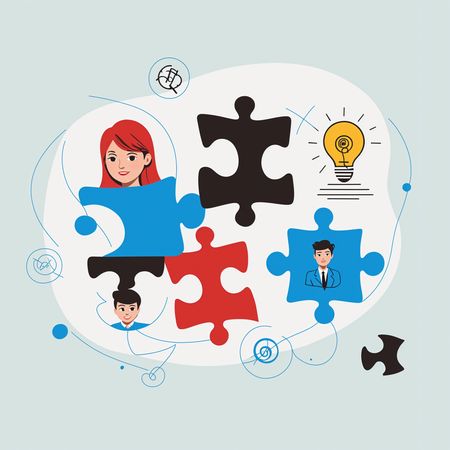 Free Employees working together in solving problem  AI Image