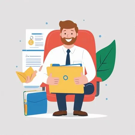 Free Empresário com arquivos em um ambiente de escritório  Imagem de IA