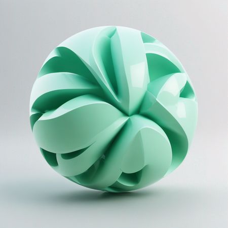 Free Escultura abstracta 3D con un diseño geométrico suave  Imagen AI