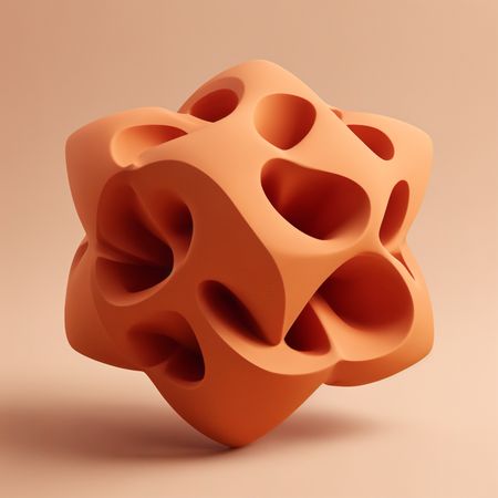 Free Escultura geométrica abstracta 3D con agujeros  Imagen AI