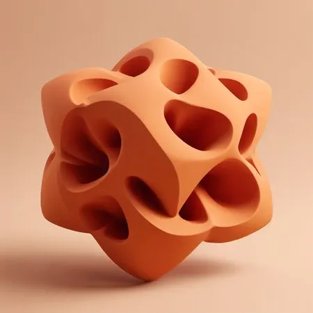 Free Escultura geométrica abstracta 3D con agujeros  Imagen AI