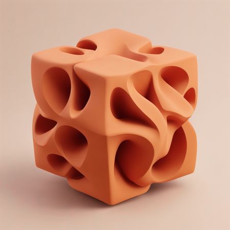 Free Escultura geométrica abstracta con formas orgánicas  Imagen AI